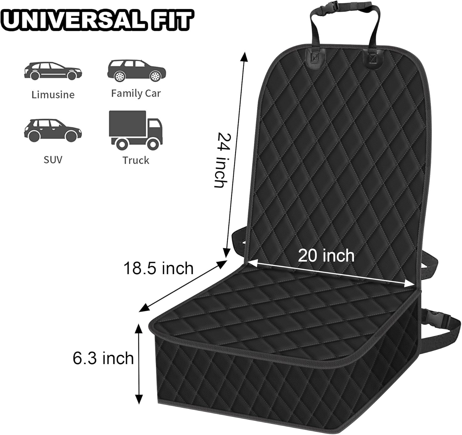 Femuar 2 Packs Car Front Seat Cover for Dogs, Waterproof Pet Car Seat Protector, Nonslip Scratch-Proof Dog Seat Cover for Cars, Trucks & SUVs